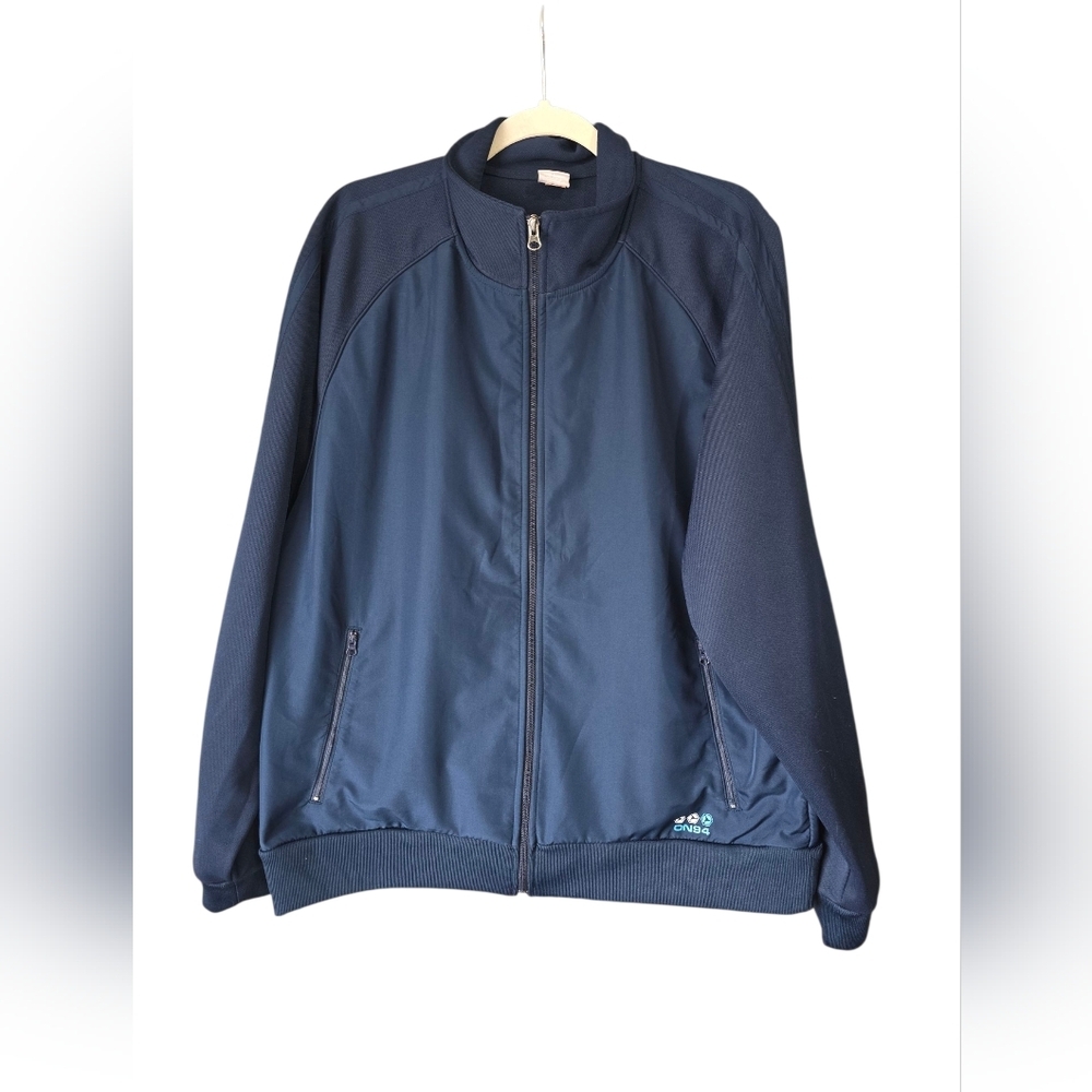 Old Navy Navy Men's 3X Blue ON94 Full Zip Track Jacket Activewear 100% Polyester
